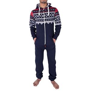 Noroze Onesie, jumpsuit, eendelige pyjama, romper, voor volwassenen, marineblauw, XL