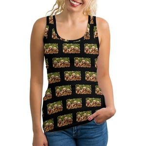 Golden Retriever Lichtgewicht Tank Top voor Vrouwen Mouwloze Workout Tops Yoga Racerback Running Shirts M