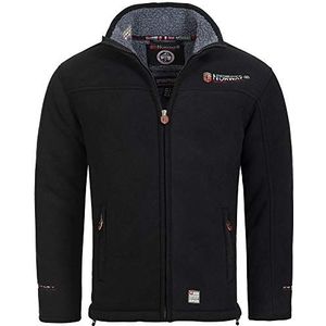 Geographical Norway UBOLT MEN - Mannen Polar Fleece Lange Mouw Comfort - Comfortabele Jas Warm Zweet - Zip Collar Hoodie Pocket - Ideaal Winter Outdoor Activiteiten ZWART L