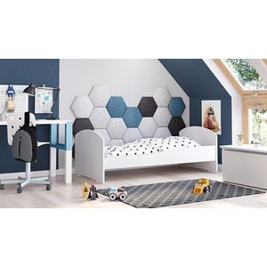 LUK kinderbed met matras, wit | voor kinderkamer | voor een jongen en een meisje | matras, inclusief frame | (Wit, 160x80)
