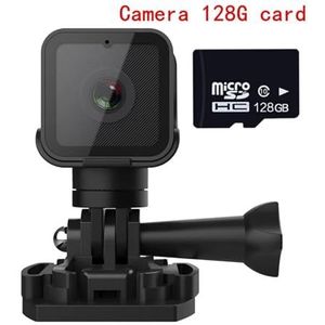 Mini Body Cameram, 1080P High-definition draadloze kleine camera, Hotspot Mini DV-camera, buitensportcamera, motorrijrecorder voor Pet Walking, Werk, Reizen(Camera 128G card)