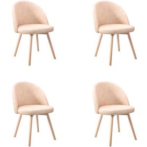 Eetkamerstoelen Moderne houten eetkamerstoel Huisstoel met gebogen rug Kleedstoel Vrijetijdsstoel Koffiestoel Bureaustoel voor Thuiskeuken en Café-bar (Color : F, Size : 4pcs)