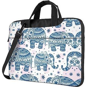 Camel roze hart stijlvolle en lichtgewicht laptop messenger tas, handtas, aktetas, perfect voor zakenreizen, Boho Olifant, 14 inch