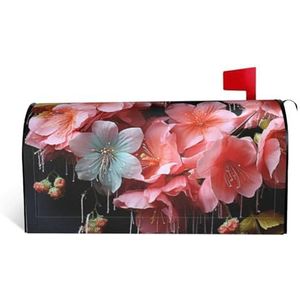 GTKSYNVE Slingers Mooie Bloemen Brievenbushoezen Magnetische Standaard Maat 25,5 x 21 inch Decoratieve Brievenbus Wraps Waterdichte Post Brievenbus Cover Gepersonaliseerde Brievenbus Covers voor Tuin