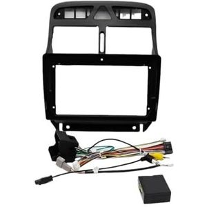 Voor Peugeot 307 307CC 2002-2013 9 Inch Auto Dvd-frame Audio Dashboard Trim Kit Paneel Radio Groot Scherm Multimediaspeler Interieuraccessoires(Frame Cable Silver)