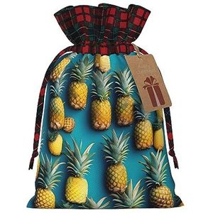 Ocean Beach Ananas Herbruikbare Gift Bag - Trekkoord Kerst Gift Bag, Perfect Voor Feestelijke Seizoenen, Kunst & Craft Tas