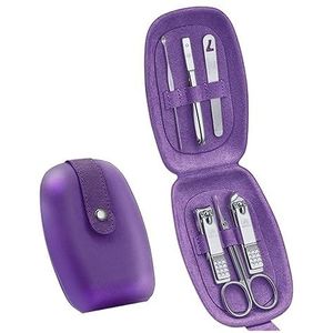 Nagelknipperset 6-delige manicureset for dames meisjes, nagelknipperset, roestvrijstalen nagelknipgereedschap, draagbare reisverzorgingsset met stijlvolle lederen tas Pedicurehulpmiddelen voor voeten