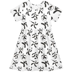 LI ZHI XIN Meisjes Jurk Kinderen Zomer Korte Mouw Ronde Hals Casual Jurken voor Leeftijd 2-8 Sport Cartoon Graffiti, Meerkleurig, 2 jaar