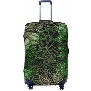Bagage Covers Groene Snake Print Elastische Beschermende Wasbare Bagage Cover Reizen Stofdichte Koffer Cover Voor 18-32 Inch Bagage, Zwart, XL