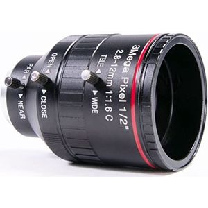 Aida Imaging CS-Mount 2.8-12mm Varifocal 3 Megapixel Handmatige Iris Lens, (CS-2812V)