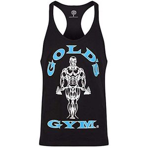 Golds Gym Heren Muscle Shirt Tanktop Muscle Joe Premium - Zwart / Electric Blue Gr. XL