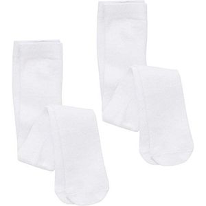 WB SOCKS 2 paar effen witte babymaillots, Wit, 6-12 maanden