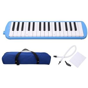 32 toetsen Piano-stijl Melodica lange buis Melodica met draagtas voor kinderen Beginners Volwassenen cadeau(Blauw)