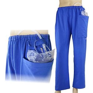 Urinale Incontinence Care Broek Catheter voor Oudere/Ostomie Fistula Chirurgie Patiënt, Outing Broek, Heathy Cotton Care Kleding M Blauw