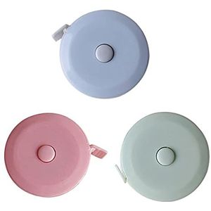 Meetlint voor het lichaam, 3 stuks intrekbaar meetlint, lint, meetlint, meetlint, kleermakersmaat, voor het naaien en meten van taille, heupen, borst, armen (2 m)