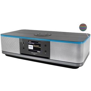 Soundmaster Highline ICD2023SW stereo-installatie, internetradio, wifi, 2,4/5 GHz, led-sfeerverlichting, DAB+ bluetooth, cd-speler, USB, MP3-app, kleurendisplay, wekker