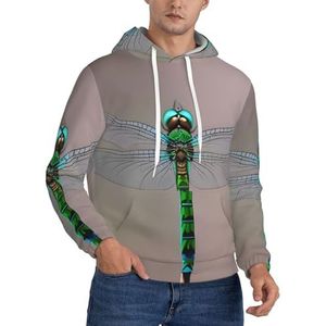 TTIGLHOH Dragonfly Winter Hoodies Voor Mannen Fleece Gevoerde Sherpa Trui Kangoeroe Pocket Comfort Fit, Winter Sweatshirt, Zwart, M