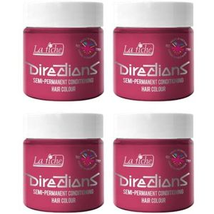 4 x La Riche Directions Semi-Permanente Haarverf, 100 ml (Flamingo Pink)