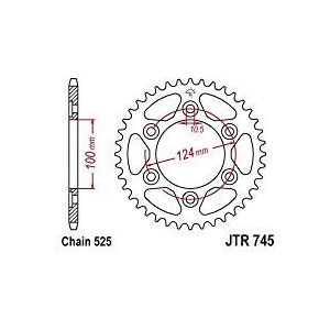 Kroon staal Ducati – 525-42 tanden – vergelijkbaar met JTR745 – Made in Germany