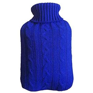 DieffematicRSD Warmwaterkruik 2000 ml Gebreide Wasbare Verwijderbare Warmwaterflessen Grote Warmtebehoud Veilig explosieveilige Warmwaterzakken Levert (Color : Blue)