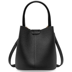 2024 Nieuwe Tassen, Damestassen For Woon-werkverkeer, Crossbodytassen, Hoogwaardige Lederen Groentemand For De Lente En Zomer, Draagbare Crossbody Bucket Bags(Black)