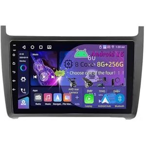 9 Inch 2 Din Android 15 Autoradio voor VW Volkswagen POLO 5 Sedan 2008-2020 met CarPlay AHD Omgekeerd beeld Bediening op het stuur Bluetooth GPS navigatie FM Radio WiFi(C3 4+64G)