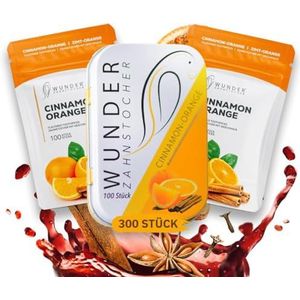 Wunder Tandenstokers, tandenstokers met smaak, set van 3, plasticvrije kauwgom, helpt tegen slechte adem, stoppen met roken, frisse adem met gearomatiseerde tandenstokers, suikervrij, veganistisch