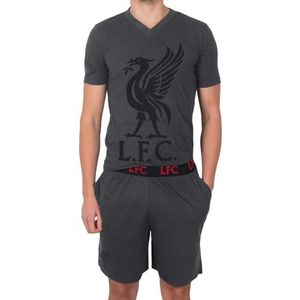 Liverpool FC - Pyjama met korte broek/loungewear voor mannen - Officieel - Clubcadeau - Grijs - Small
