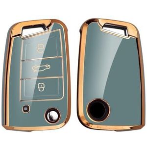 Autosleutel beschermhoes Voor Golf 7 MK7 Voor MK2 Voor Seat Voor Ateca Voor Leon FR Voor Ibiza TPU Auto Flip Key Case Cover Shell Voor Octavia Voor Kodiaq Sleutel Shell(2)