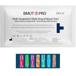 5 x Multi Drugstest, 7-in-1, snelle drugstest, urine, teststrips (THC, cocaïne, benzos, amfetaminen, methadon, opioïden etc.) apotheekkwaliteit