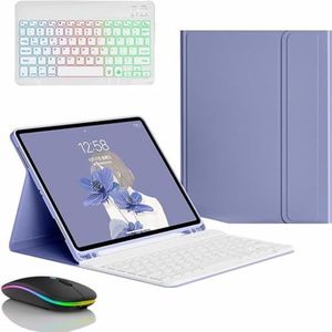Toetsenbordhoes voor Samsung Galaxy Tab S11 Ultra 14,6"" 2025 (SM-X930/X936B), Magnetisch Afneembaar Draadloos Toetsenbord Met Achtergrondverlichting en Bluetooth-muis,Purper