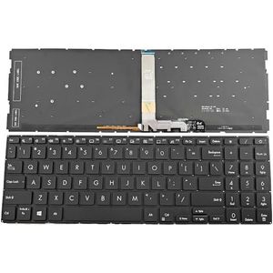 Laptoptoetsenbord voor ASUS voor ZenBook voor Pro 15 UX535LH UX535LI UX535QA UX535QE Verenigde Staten VS met achtergrondverlichting blauwgrijs zwart zilver(Black)