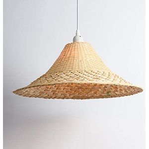 Retro Chinese Creatieve Handgemaakte Strooien Hoed Vorm Bamboe Rieten Rotan Golf Schaduw Hanglamp Armatuur Rustieke Vintage Japanse Lamp Schorsing Thuis Indoor Eettafel Kamer Thee Kamer Lantaarn