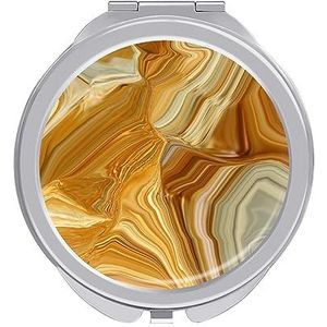 Mineraal, Gekleurd Marmer Met Nacre Compact Kleine Reizen Make-up Spiegel Draagbare Dubbelzijdige Pocket Spiegels Voor Handtas Portemonnee