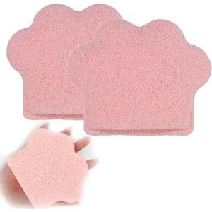 2 stuks Cat Claw Sponzen, Leuke Cat Claw Shaped Exfoliatie Reinigingssponzen Herbruikbare Make-up Verwijderingsspons, Volwassen Lichaamsscrub Badspons Exfoliërende Handschoenen /8691/141(Pink)