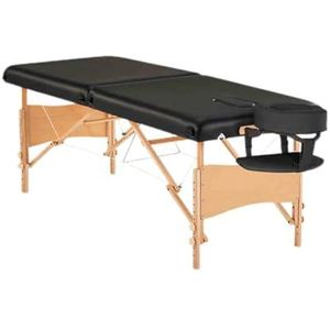 CQCCQ Opvouwbaar schoonheidsmassagebed, draagbaar tatoeagetherapiebed met hoofdeinde, professioneel acupunctuurbed, geschikt for spa-salon(Black)