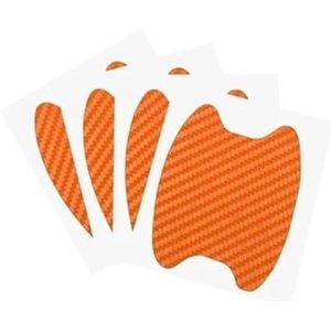 Auto-accessoires Autodeursticker Koolstofvezel Krasbestendige Hoes Autohandgreepbeschermingsfolie Exterieur Styling 4 Stuks/set(4PC Orange)