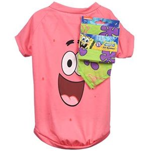 Nickelodeon SpongeBob SquarePants Patrick Roze Shirt voor honden & groene Bandana Combo- Maat Medium | Zachte en comfortabele SpongeBob kleding voor honden - Lichtgewicht T-shirt & hond Bandana