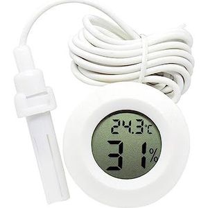 Mini LCD Digitale Thermometer Hygrometer Gauge Tester Probe Incubator Aquarium Temperatuur Vochtigheid Meter Sensor Detector(Round White)