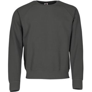 Fruit of the Loom Classic Raglan Sweat + GRATIS MyShirt stoffen zak, kleur: grafiet + GRATIS MyShirt stoffen zak, maat: L, grafietgrijs, L