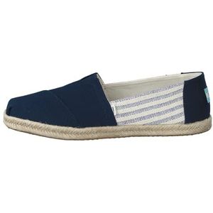 TOMS Dames Alpargata Rope Loafer Flat, Marineblauwe strepen, 37.5 EU