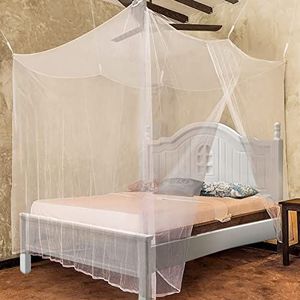 Sekey Klamboe voor eenpersoonsbed/tweepersoonsbed, boxvorm, mesh insectennet met snelle en eenvoudige installatie (L 220 x B 200 x H 200 cm x H 200 cm, dubbele openingen)