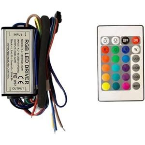 10W 20W 30W 50W 100W RGB LED Driver, Waterdicht IP67, Voeding, Transformator, Infrarood Afstandsbediening, AC85-265V (Kleur: 10 Watt)