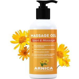 ARNICA - Massageolie met Arnica, Calendula en Hamamelis-extract - Spierherstel - 250 ml. - Ontspannend effect voor alle soorten spierpijn, rug, schouder, voeten, knie, lage