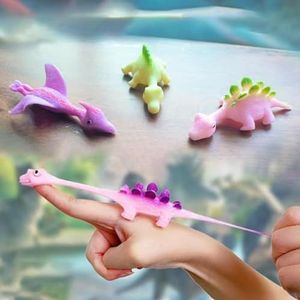 Slingshot Dinosaur Finger Toys, Slingshot Chicken Rubber Flick Flying Chicken Dinosaurs Slingshots, Mini Rubber Dino Figures Finger Sling Shot Toys, Flying Games Party Favors Gift Toy (10PCS)