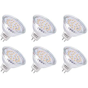 LEDGLE 3,8 W GU5.3 MR16 LED-spots lamp warm wit reflector vervangt 50W halogeenlamp 21LEDs Spotlight 12V GU 5.3 LED Lamp 6 stuks