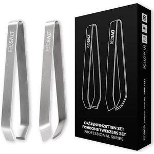 REDSALT® Professionele graatpincetten, set van 2, 11 cm, mat roestvrij staal, inox 18/10 kwaliteit, 100% vaatwasmachinebestendig, visgraattang, visgraatpincet