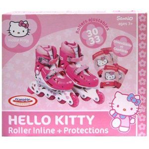 Hello Kitty 34-37 cm, wielen inline en pads