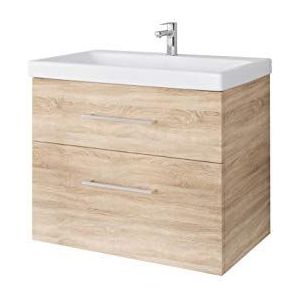 Planetmöbel Wastafelonderkast 64 cm badmeubelset voor badkamer gasten toilet Sonoma eiken