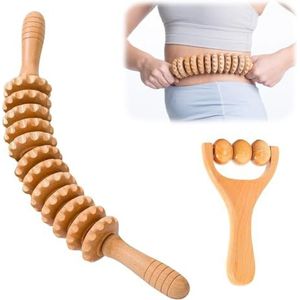Mizikuu 2 stuks massageroller, fasciarol, triggerpoint-roller, Gua Sha, scraping, massagetool voor spierontspanning van nek, benen, rug